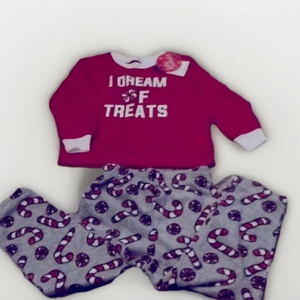Jolly  Jammies Candy Cane Fleece 2 Piece (I dream of treats)